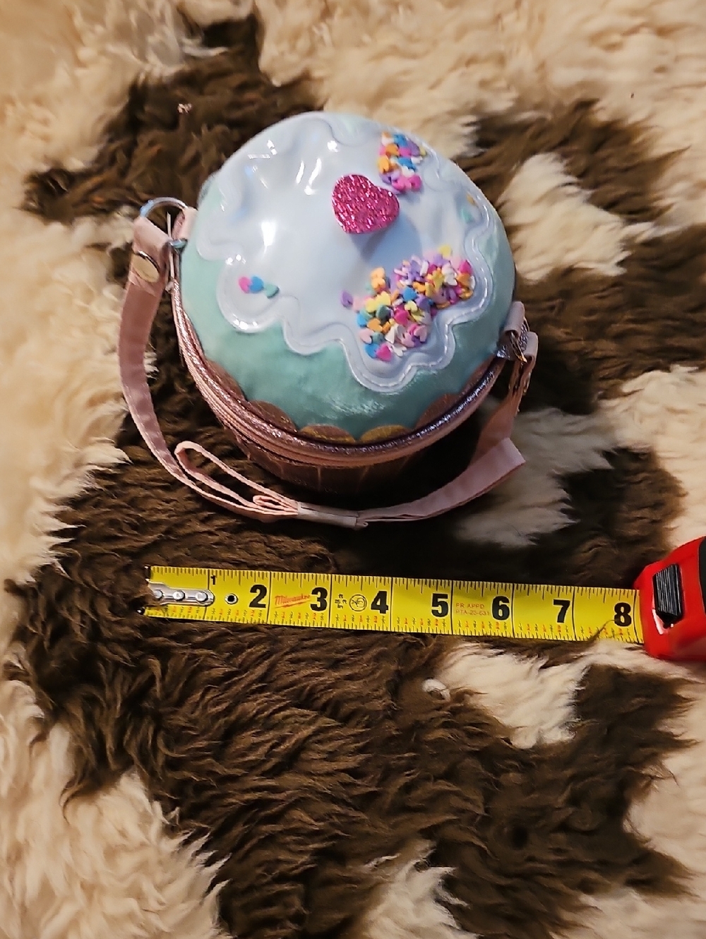 Claire's Pastel Cupcake Crossbody Bag - Pink & Light Blue